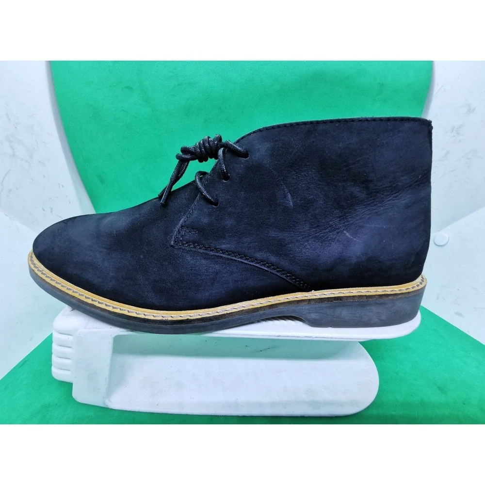 Clarks Men's Kenley Chukka Ankle Black Suede Leather Boots Men 7.5 M